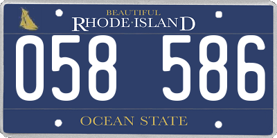 RI license plate 058586