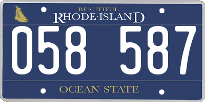 RI license plate 058587