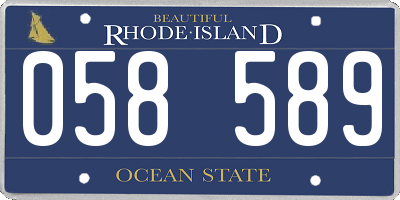 RI license plate 058589