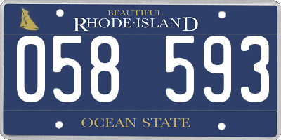 RI license plate 058593