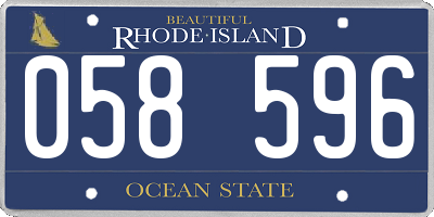 RI license plate 058596