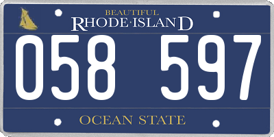 RI license plate 058597
