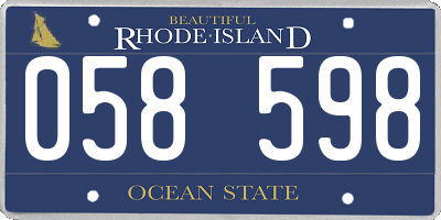 RI license plate 058598