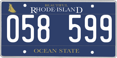 RI license plate 058599