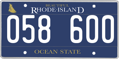 RI license plate 058600