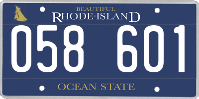 RI license plate 058601