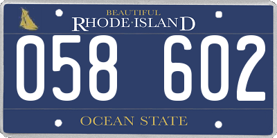RI license plate 058602