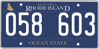RI license plate 058603