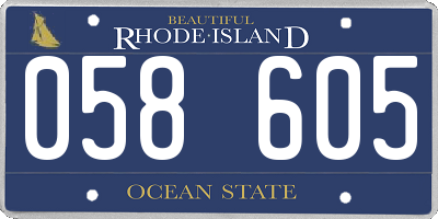 RI license plate 058605