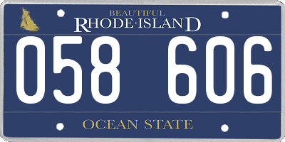 RI license plate 058606