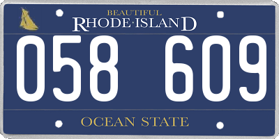 RI license plate 058609