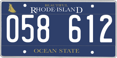 RI license plate 058612