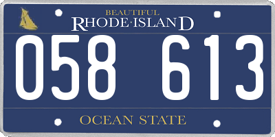 RI license plate 058613