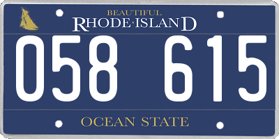 RI license plate 058615