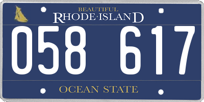 RI license plate 058617