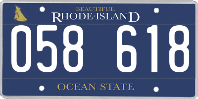 RI license plate 058618