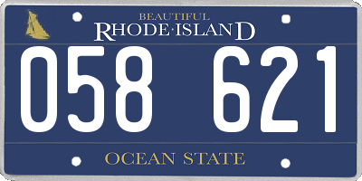 RI license plate 058621