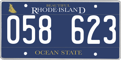 RI license plate 058623