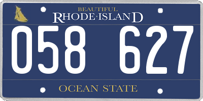 RI license plate 058627