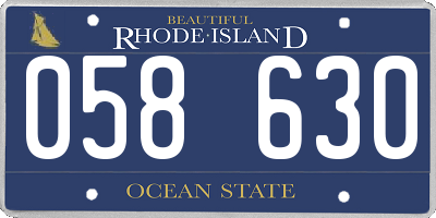 RI license plate 058630