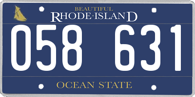 RI license plate 058631