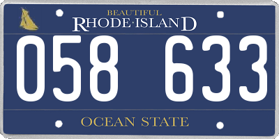 RI license plate 058633