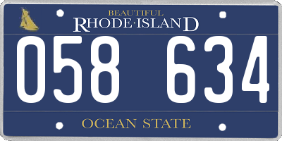 RI license plate 058634