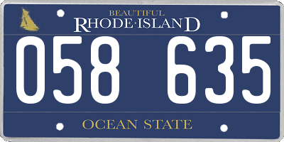 RI license plate 058635