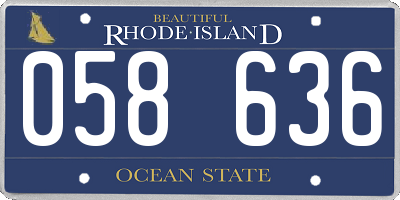 RI license plate 058636