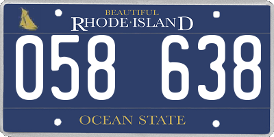 RI license plate 058638