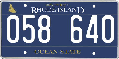 RI license plate 058640