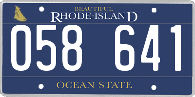 RI license plate 058641