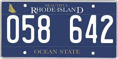 RI license plate 058642