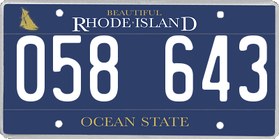 RI license plate 058643
