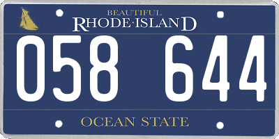 RI license plate 058644