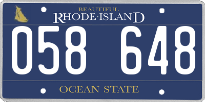 RI license plate 058648