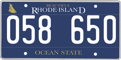RI license plate 058650