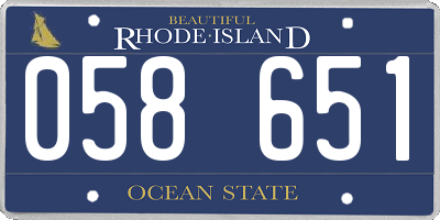 RI license plate 058651
