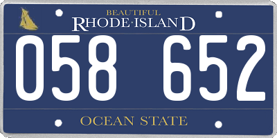 RI license plate 058652