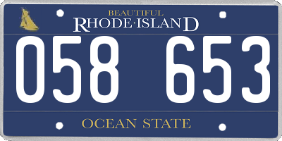 RI license plate 058653