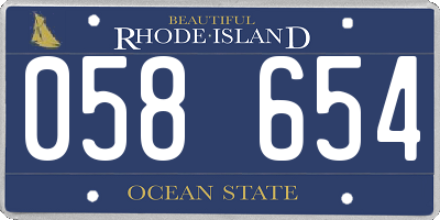 RI license plate 058654