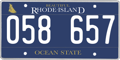 RI license plate 058657