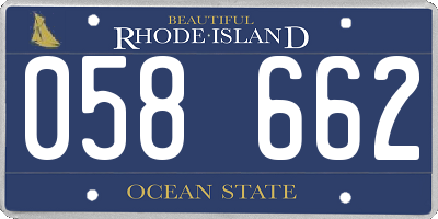 RI license plate 058662