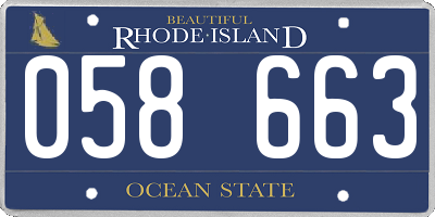 RI license plate 058663