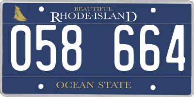 RI license plate 058664