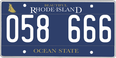 RI license plate 058666