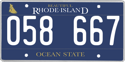 RI license plate 058667