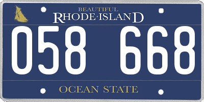 RI license plate 058668