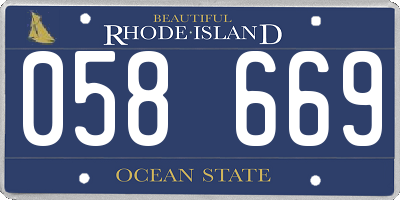 RI license plate 058669