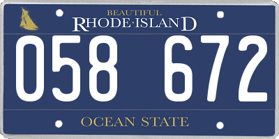 RI license plate 058672